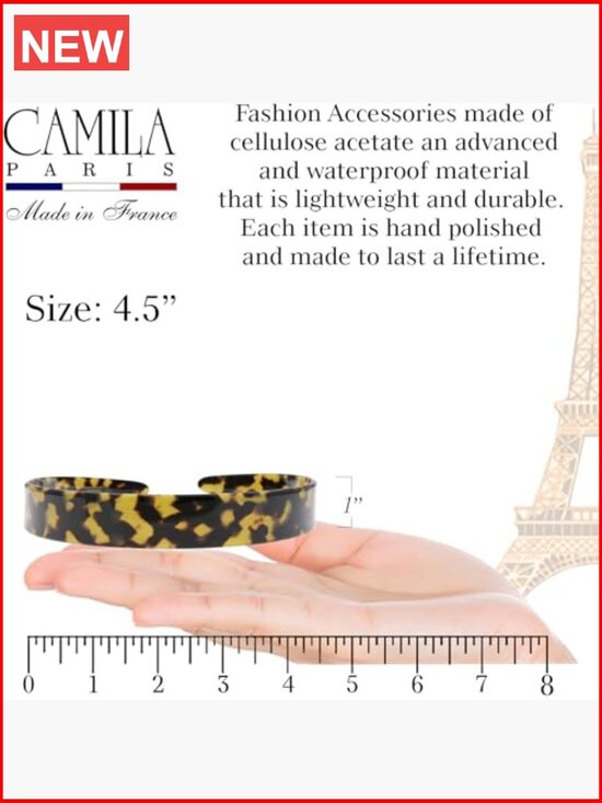 French Headband for Women, Strong Hold No Slip Grip, Handmade Cellulose Acetate main image 4